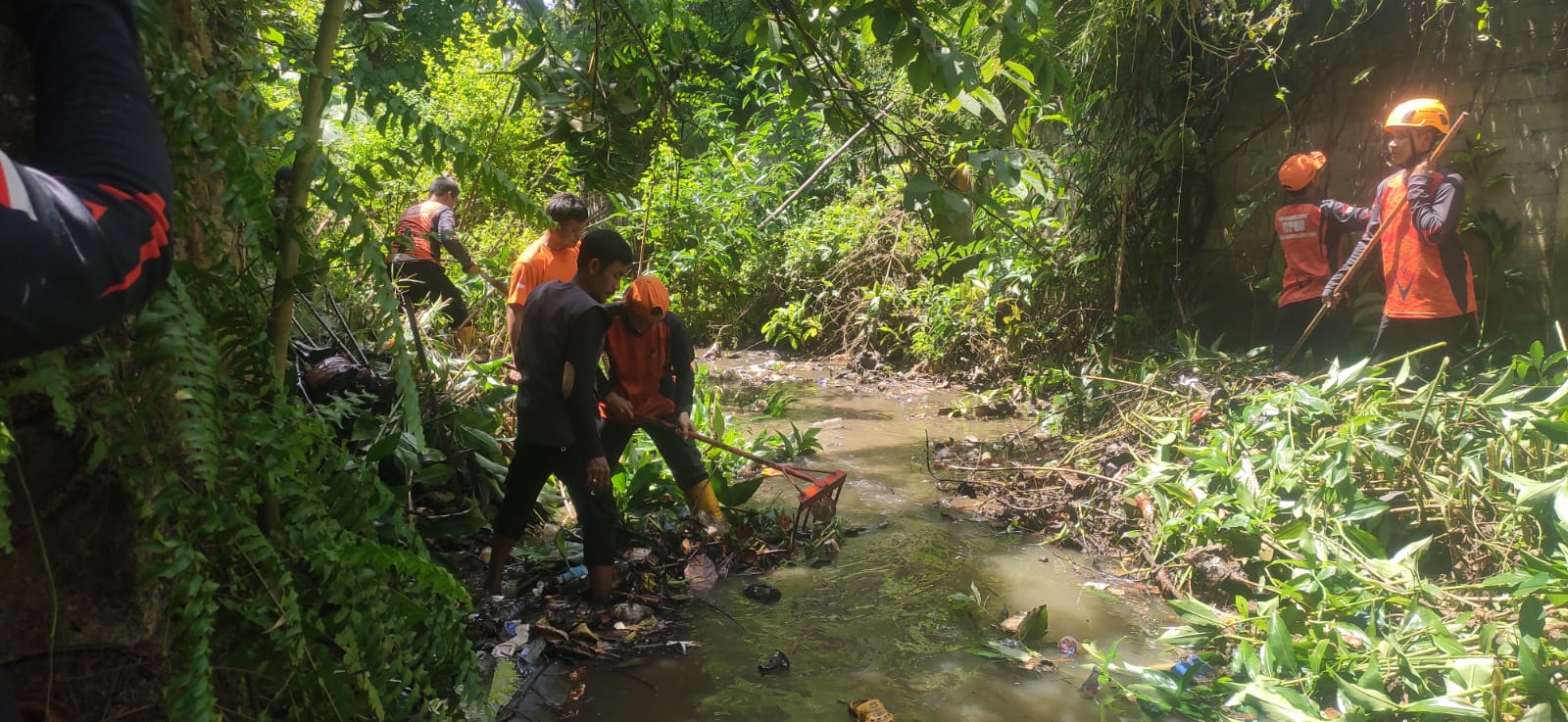 Pohon Hambat Aliran Sungai, BPBD Bandar Lampung Turun Tangan