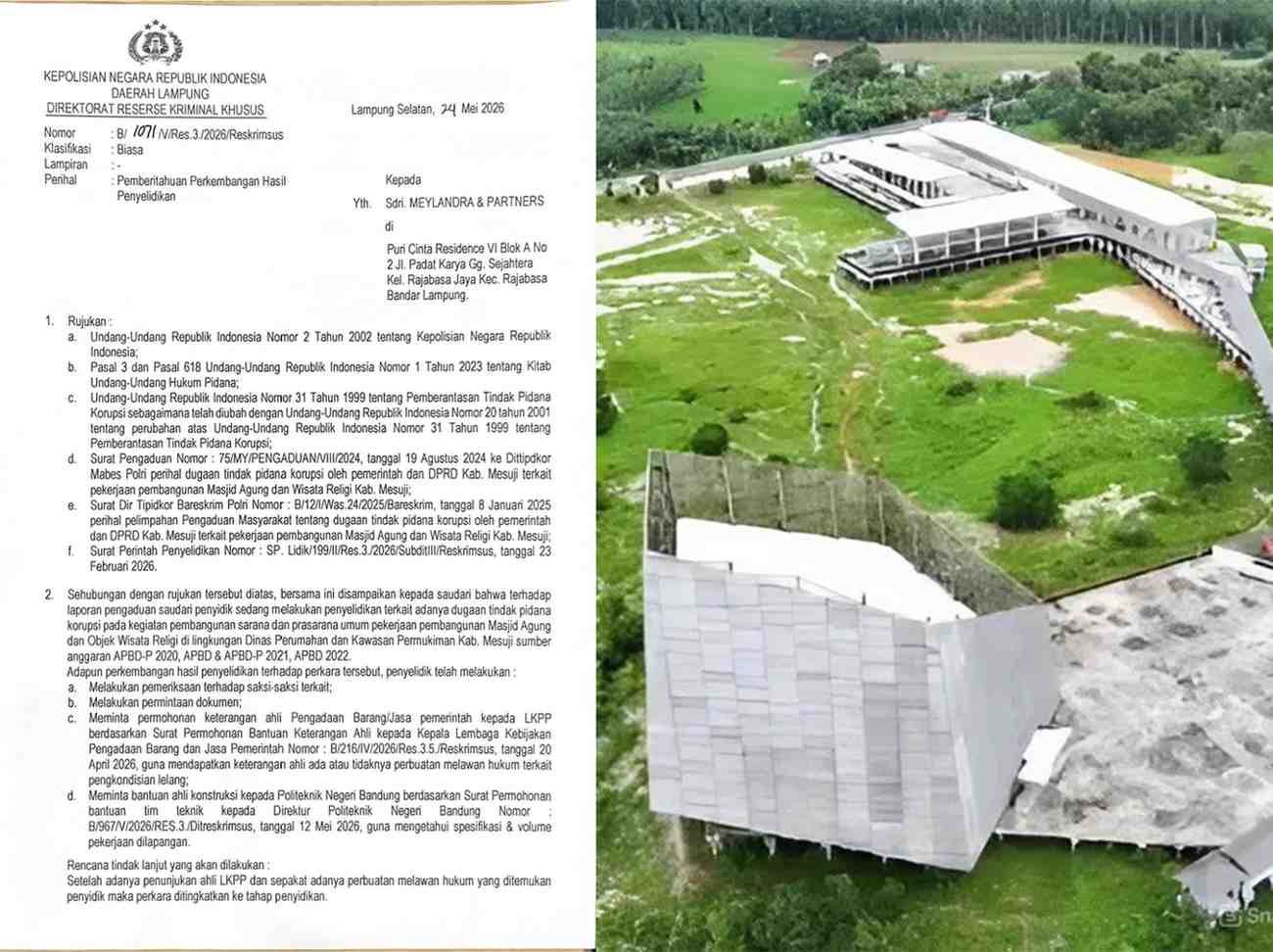 Kasus Islamic Center Mesuji Rp75 Miliar Naik Sidik, Babak Baru Saja Dimulai