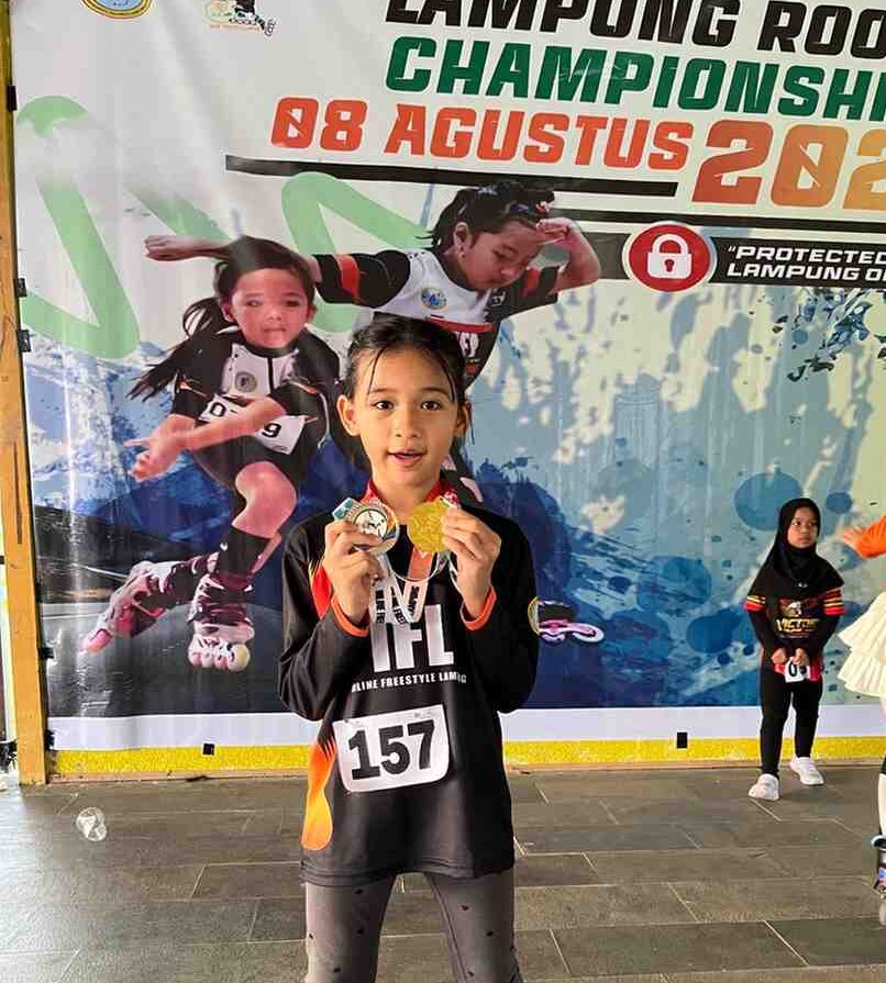 Tampil Gemilang, Atlet Lampung Chintya Almahira Sabet Dua Medali Sekaligus di Rookie Championship 11